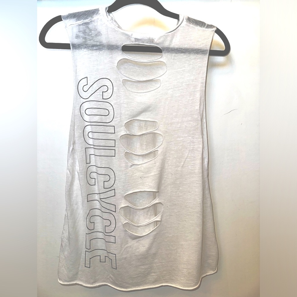 ☠️ 🚲 SoulCycle White, Open Back, Tank Top